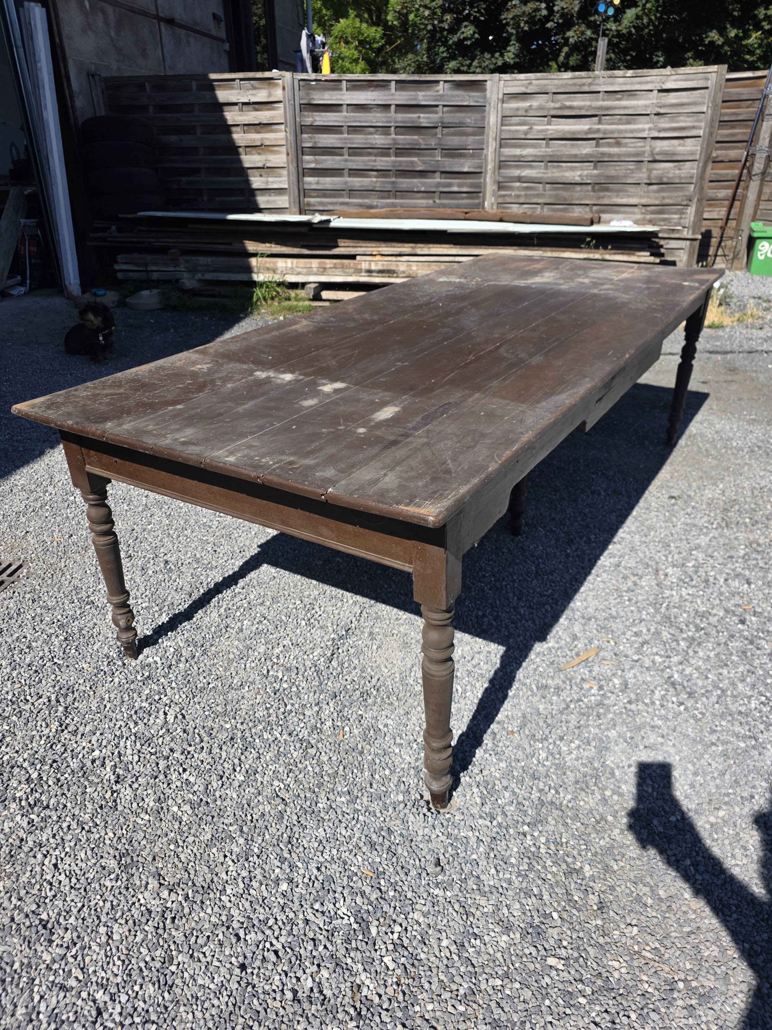 Table de ferme ancienne XXL , 268 × 110cm