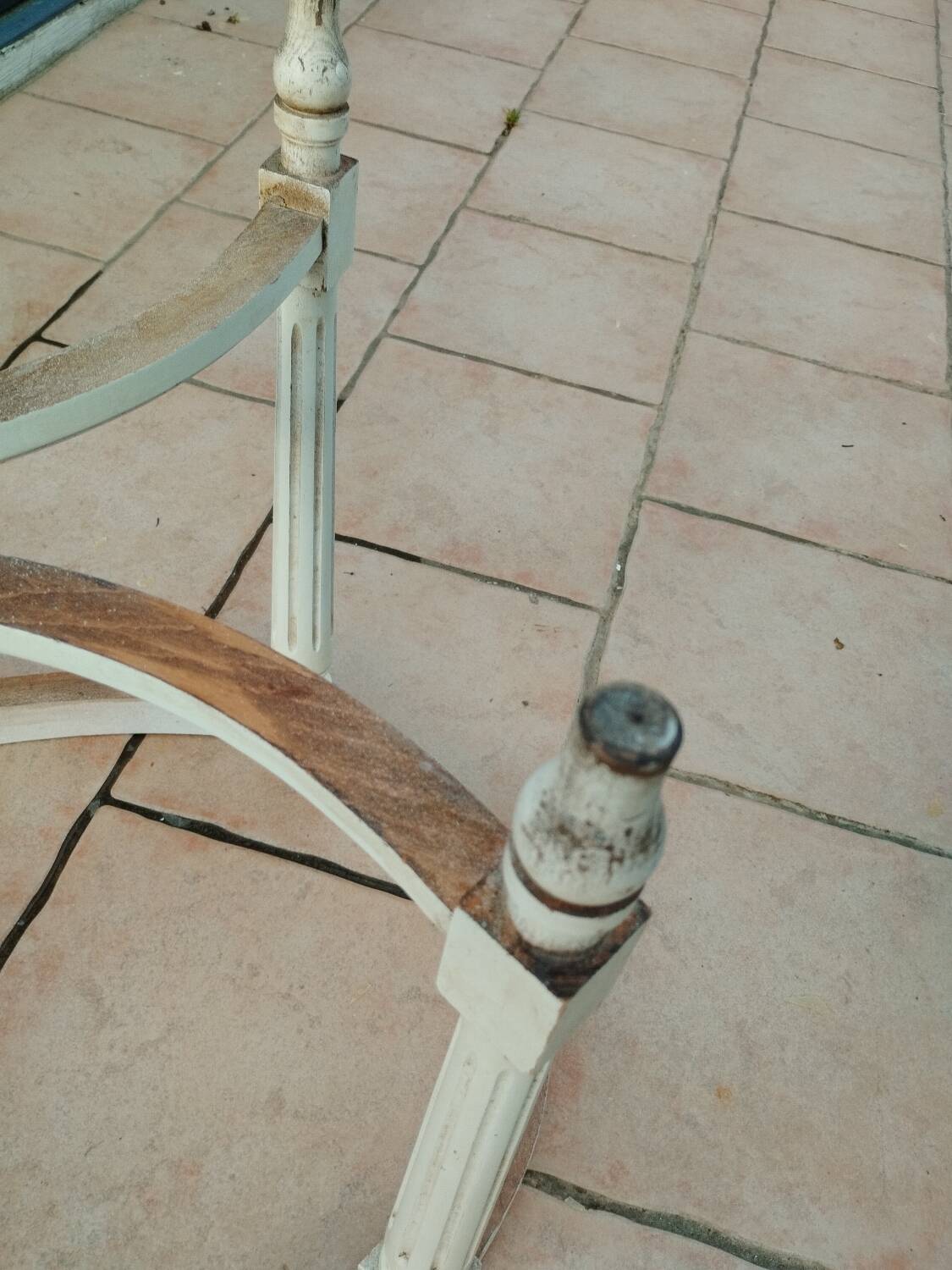 Antique Louis XVI style coffee table with marble top