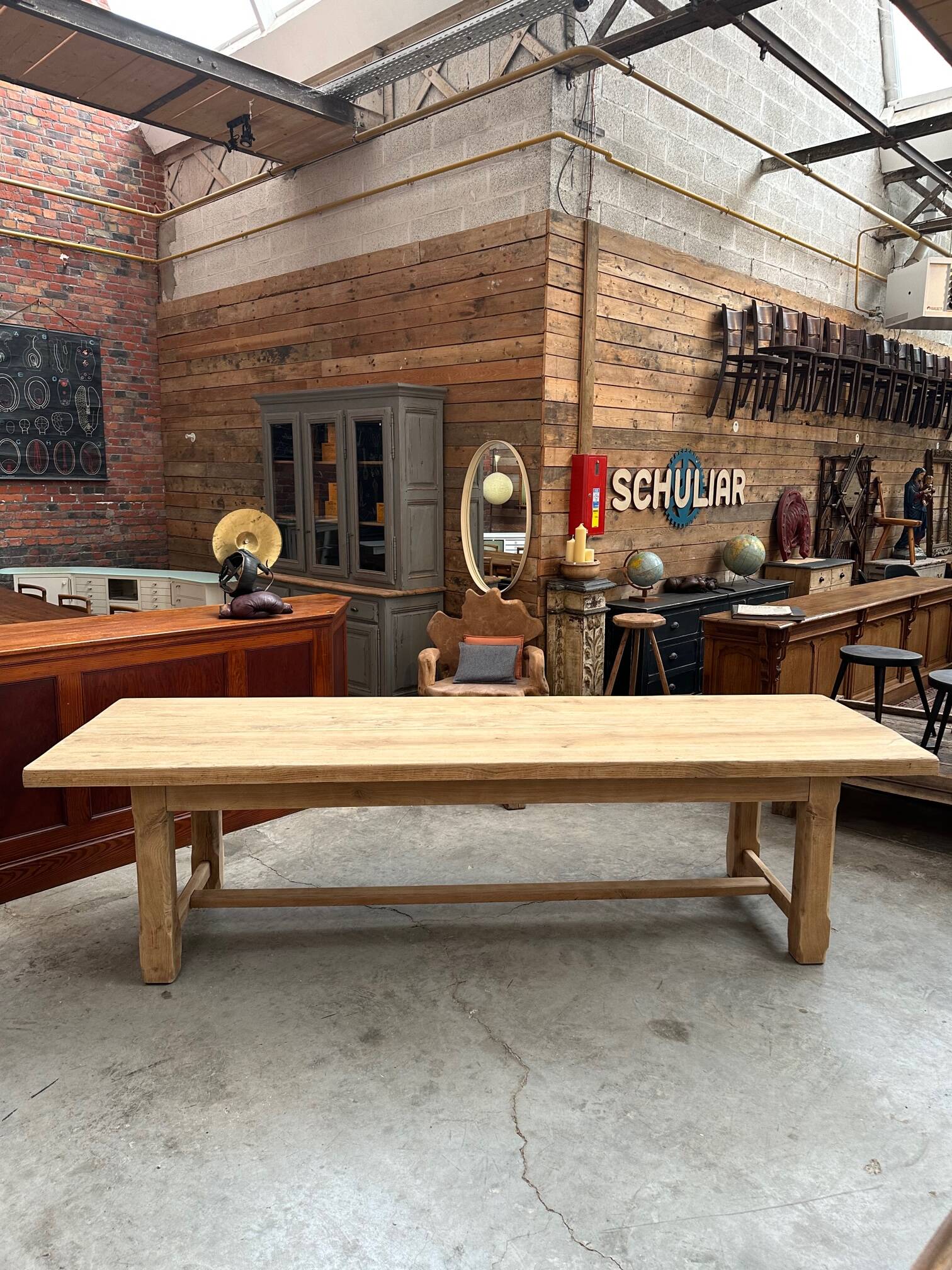 Very large solid oak farm table