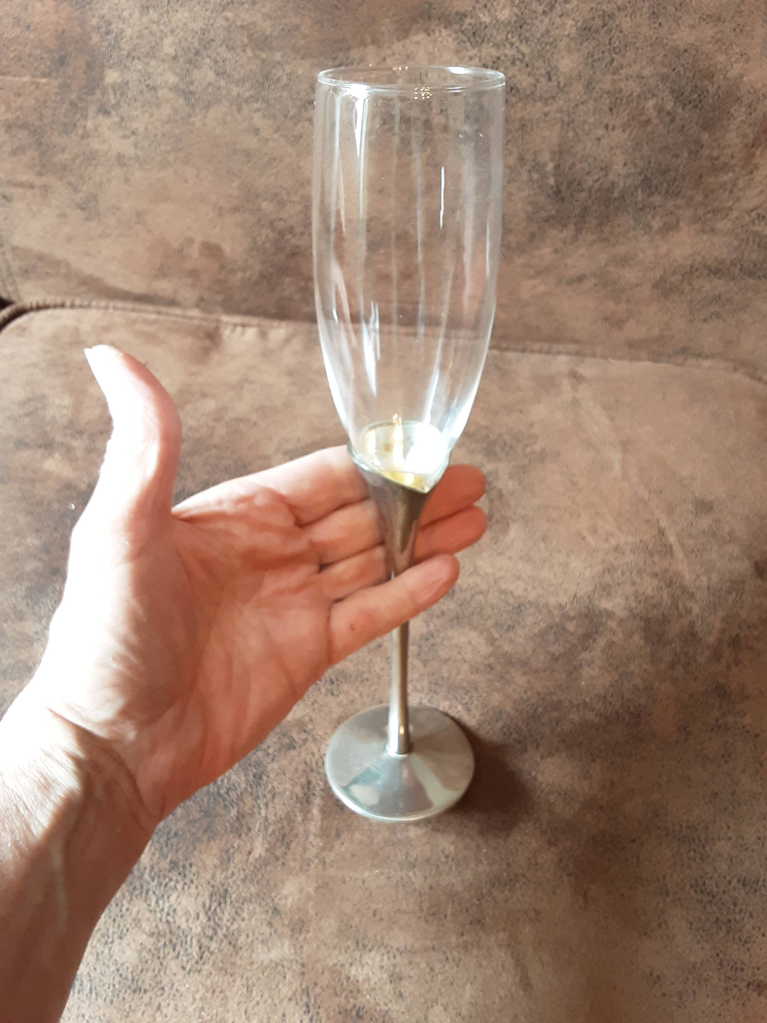 Set of 2 crystal champagne flutes
