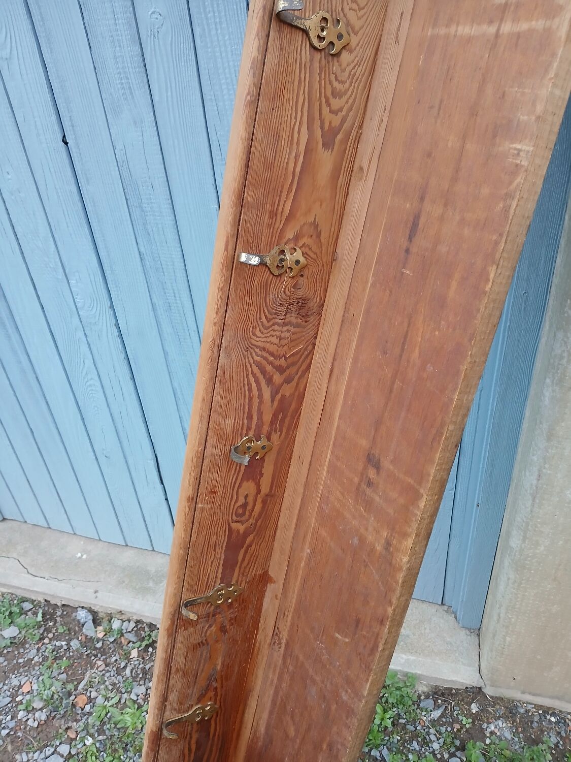 Very large antique wooden shelf/pot rack