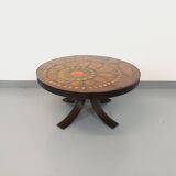 Vintage round coffee table from the 60s 70s by Raymond Corroyez in ceramic