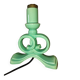 Pied de lampe en barbotine vert d’eau numéroté – annees 50