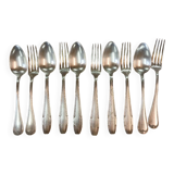 Set of 10 antique silver-plated cutlery