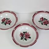 3 assiettes creuses Digoin Sarreguemines
