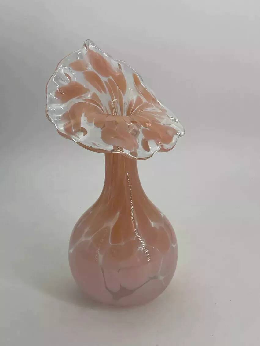 Vintage blown glass vase signed RGH (Römische Glashütte Linz)