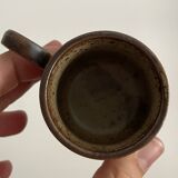 Vintage design stoneware teapot with 2 coffee cups