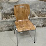1960s chair in curved plywood on stainless steel base