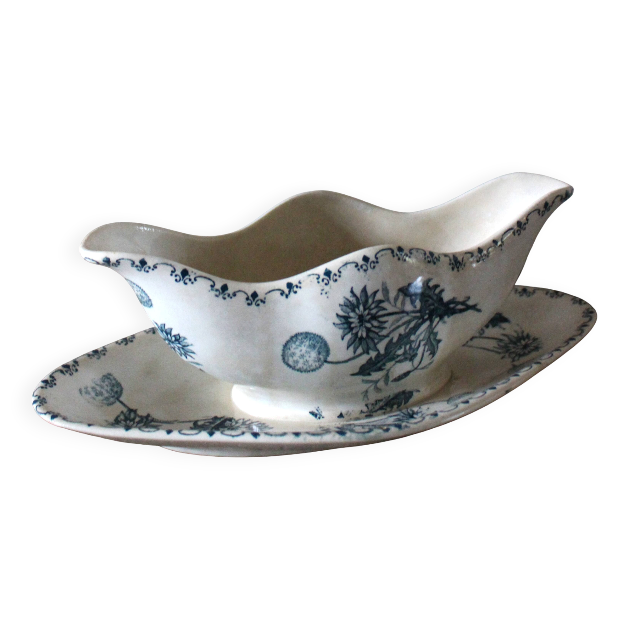 Sauceboat Terre de Fer Clairefontaine Blue Dandelion