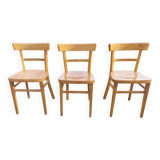 3 bistro chairs, light colour