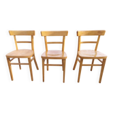3 chaises bistrot, teinte claire