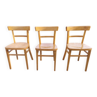 3 bistro chairs, light colour