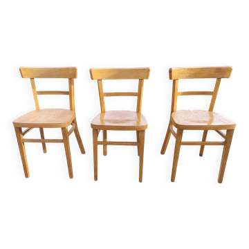 3 bistro chairs, light colour