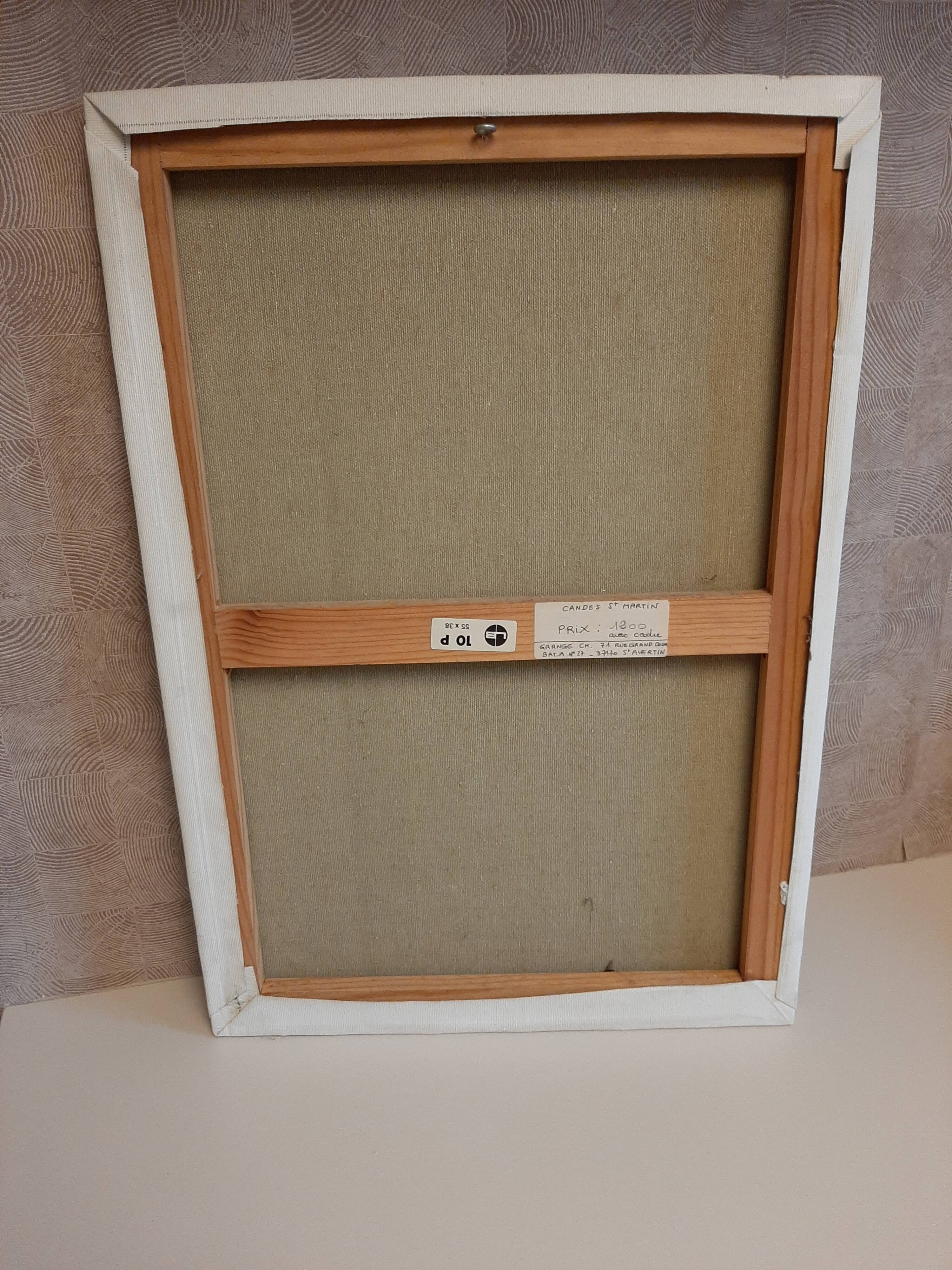 Oil on canvas landscape of Candes Saint Martin Touraine