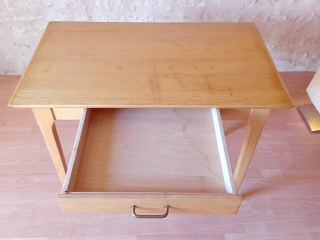 Vintage 1980s solid wood kitchen table or desk