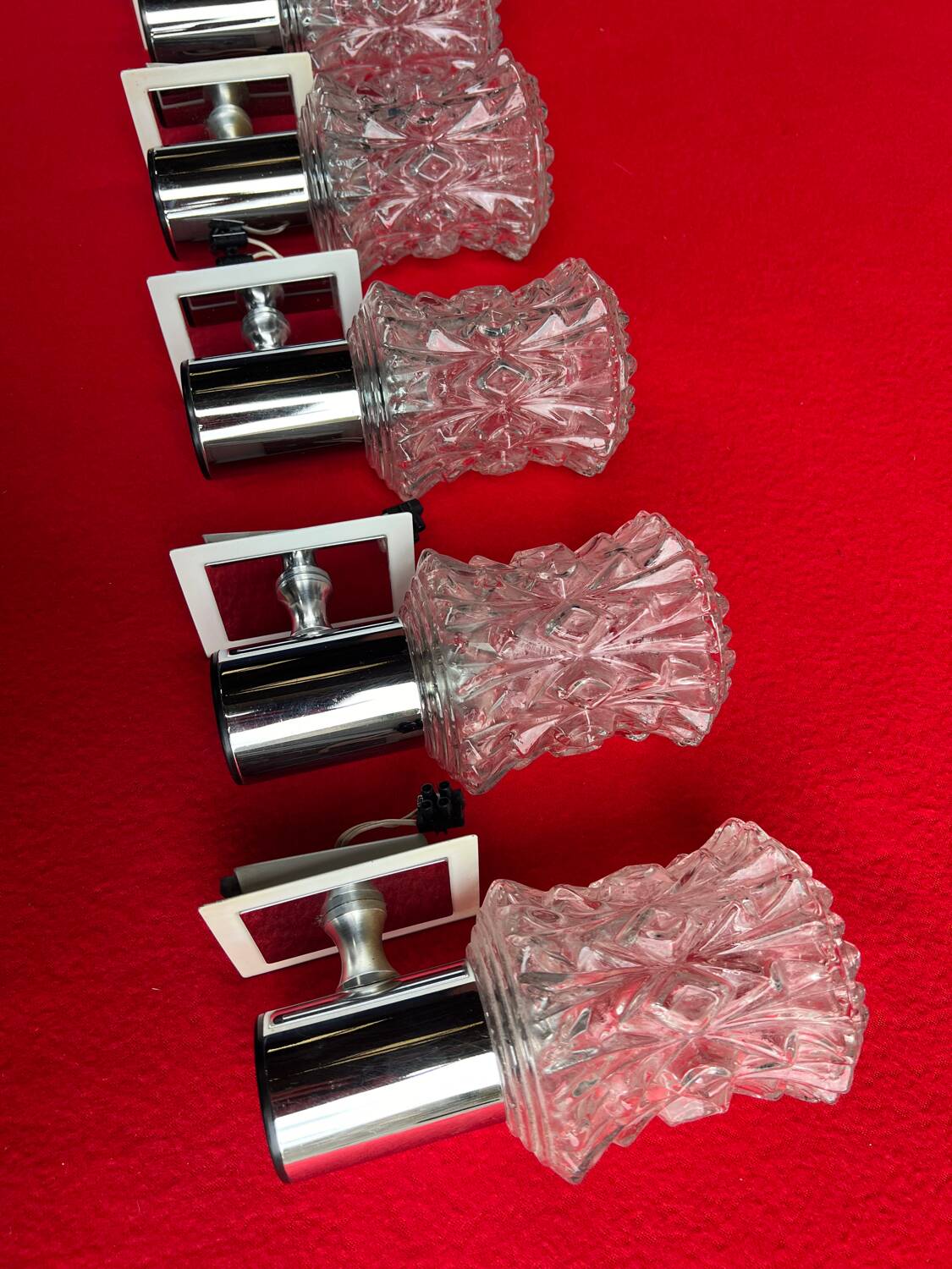 Set of 5 vintage 1970 targetti wall lights