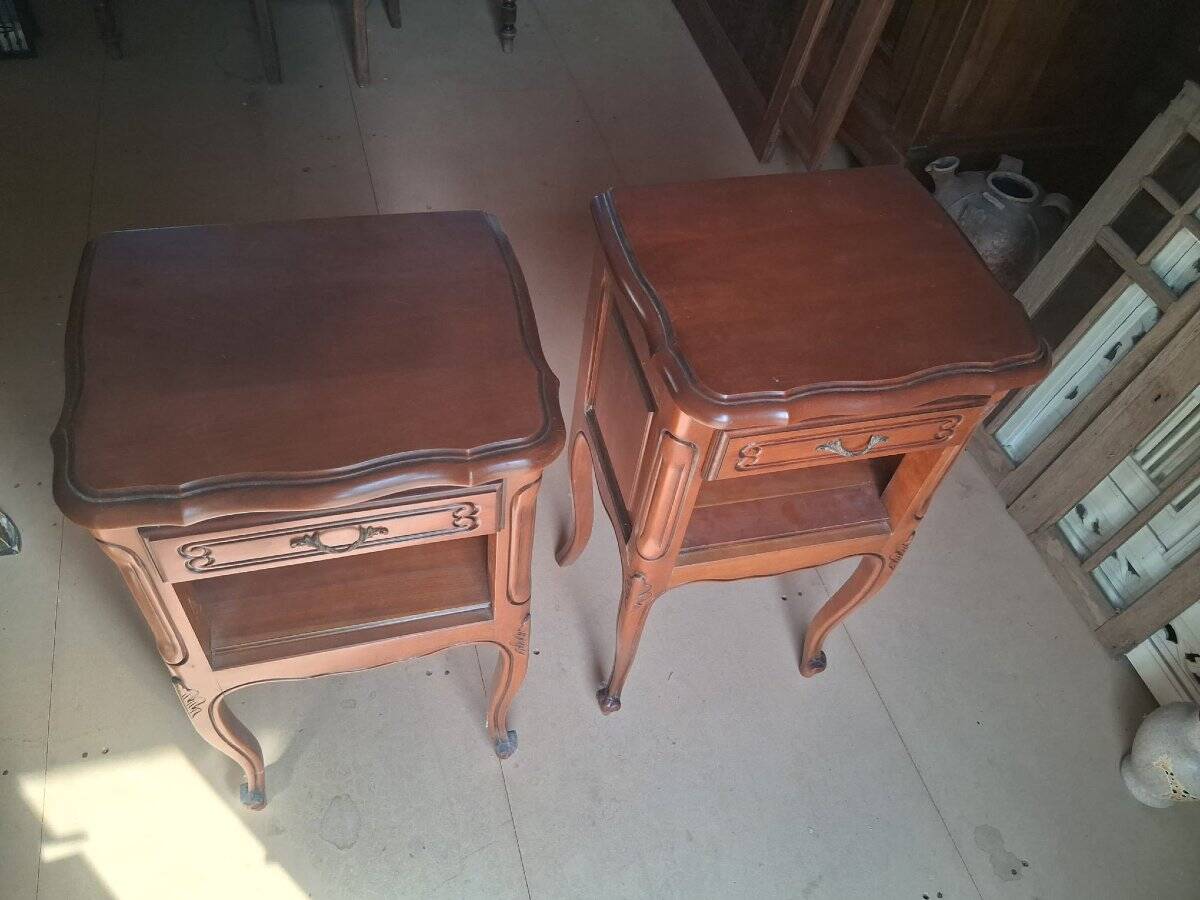 Pair of cherry wood bedside tables - 20th century