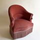 Pink-orange velvet tub chair