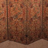 four-panel screen painted on 19th century fabric
