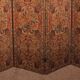 four-panel screen painted on 19th century fabric
