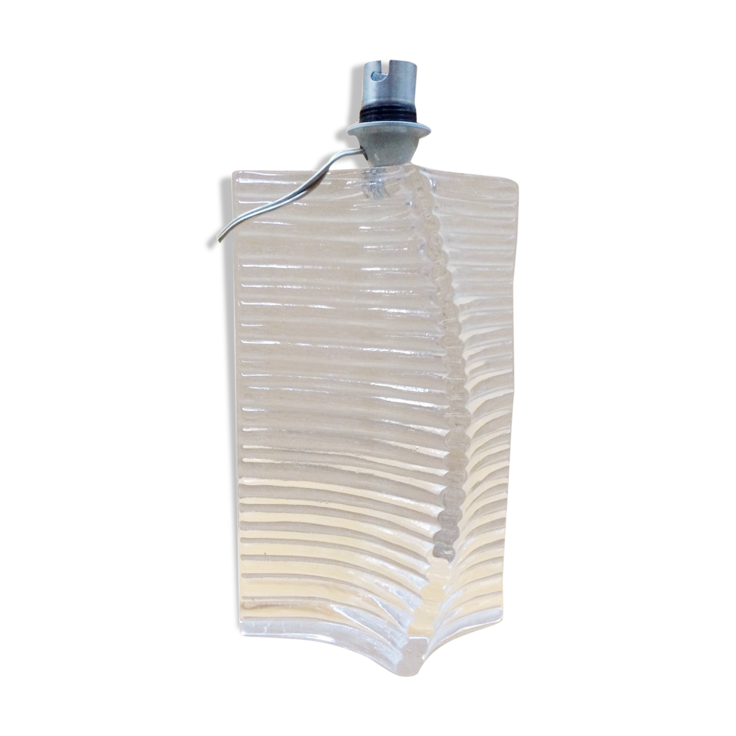 Vintage crystal lamp foot signed daum france - 70s