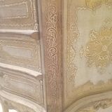 Table chevet 3 tiroirs 1950 -1970 italien bois doré