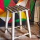 Patinated workshop stool old early twentieth century