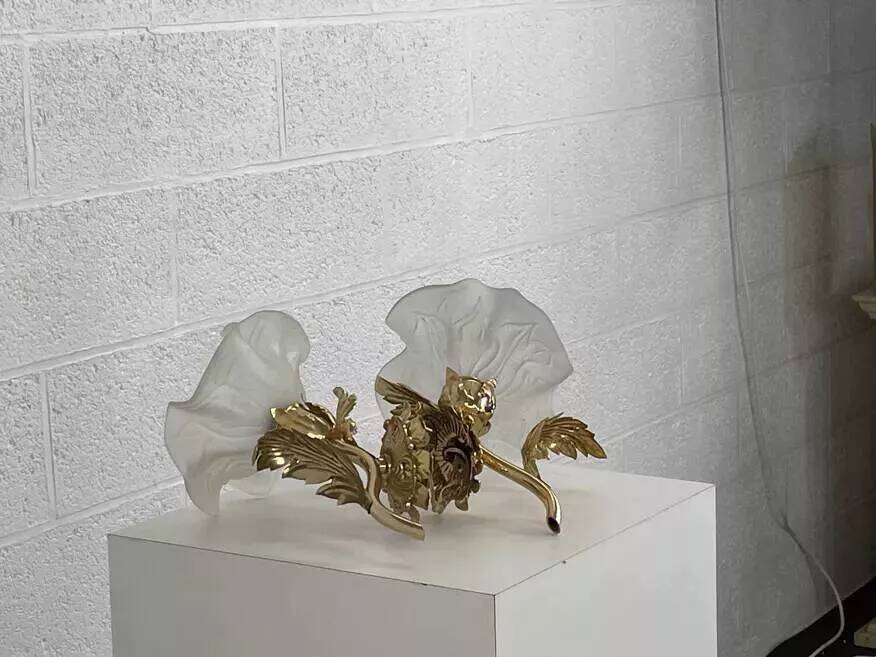 Pair of vintage gold wall lights