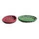 Two woven ceramic fruit baskets/centerpieces