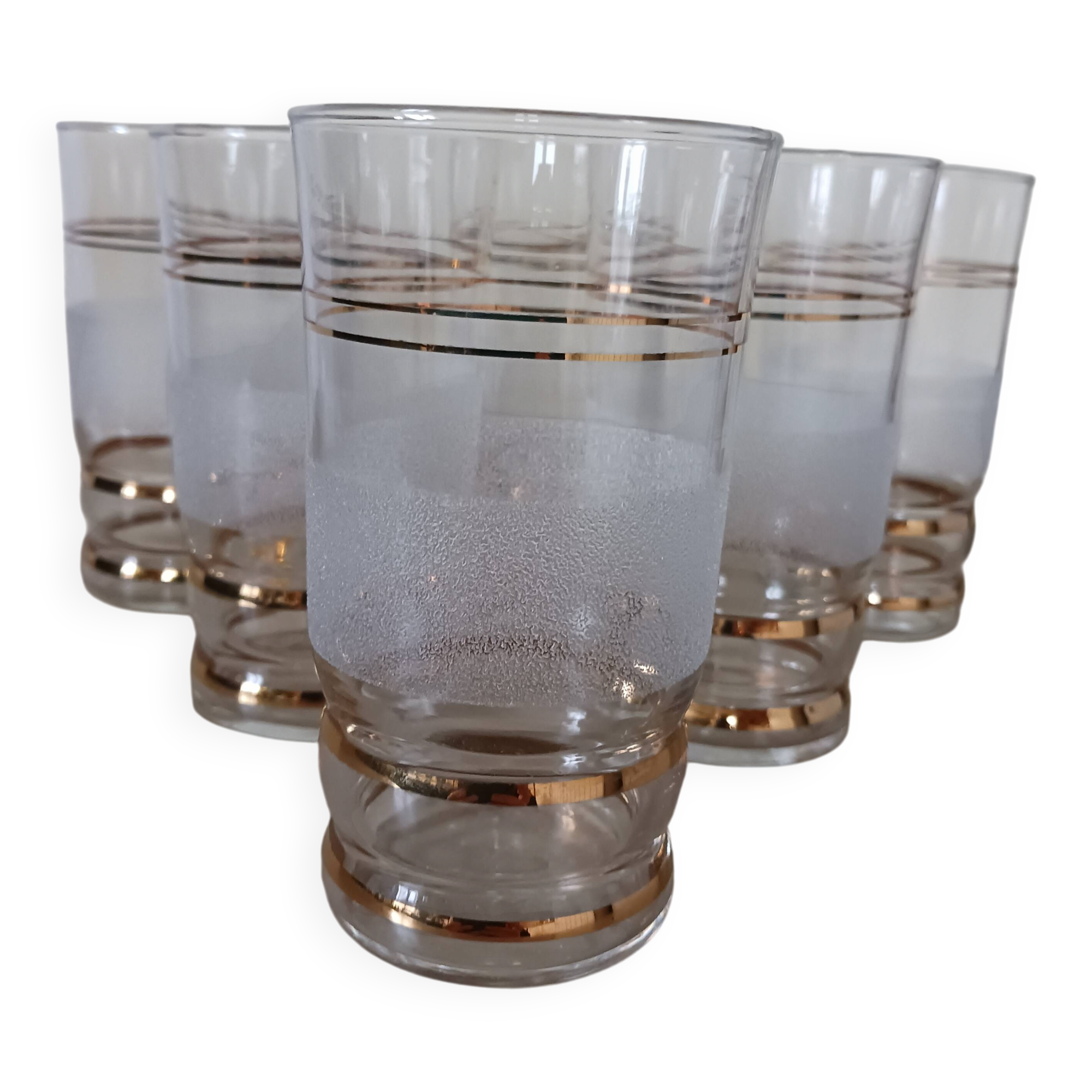 Verres dorés et granités, années 50