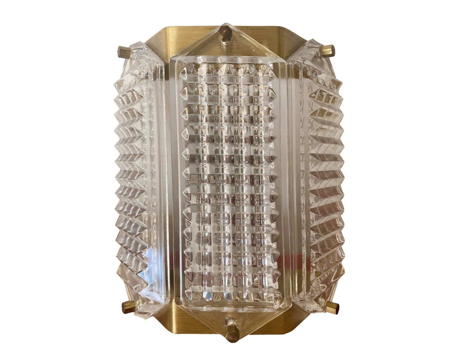 Swedish Wiktor Berndt Brass & Glass Wall Sconce