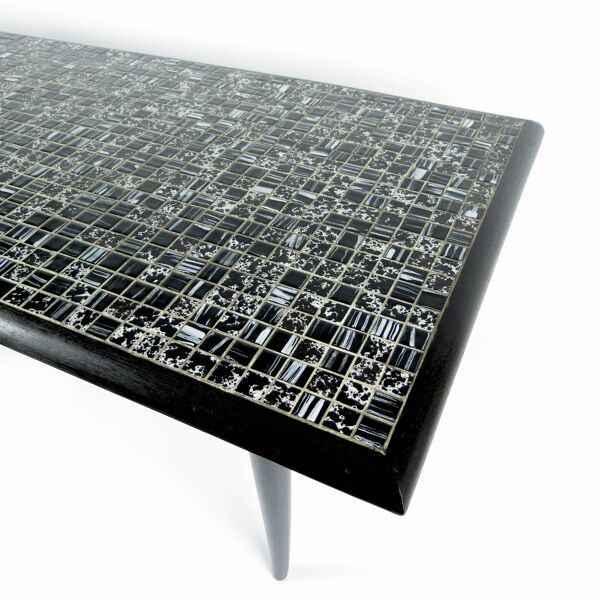 Table basse avec plateau en mosaïque, années 60