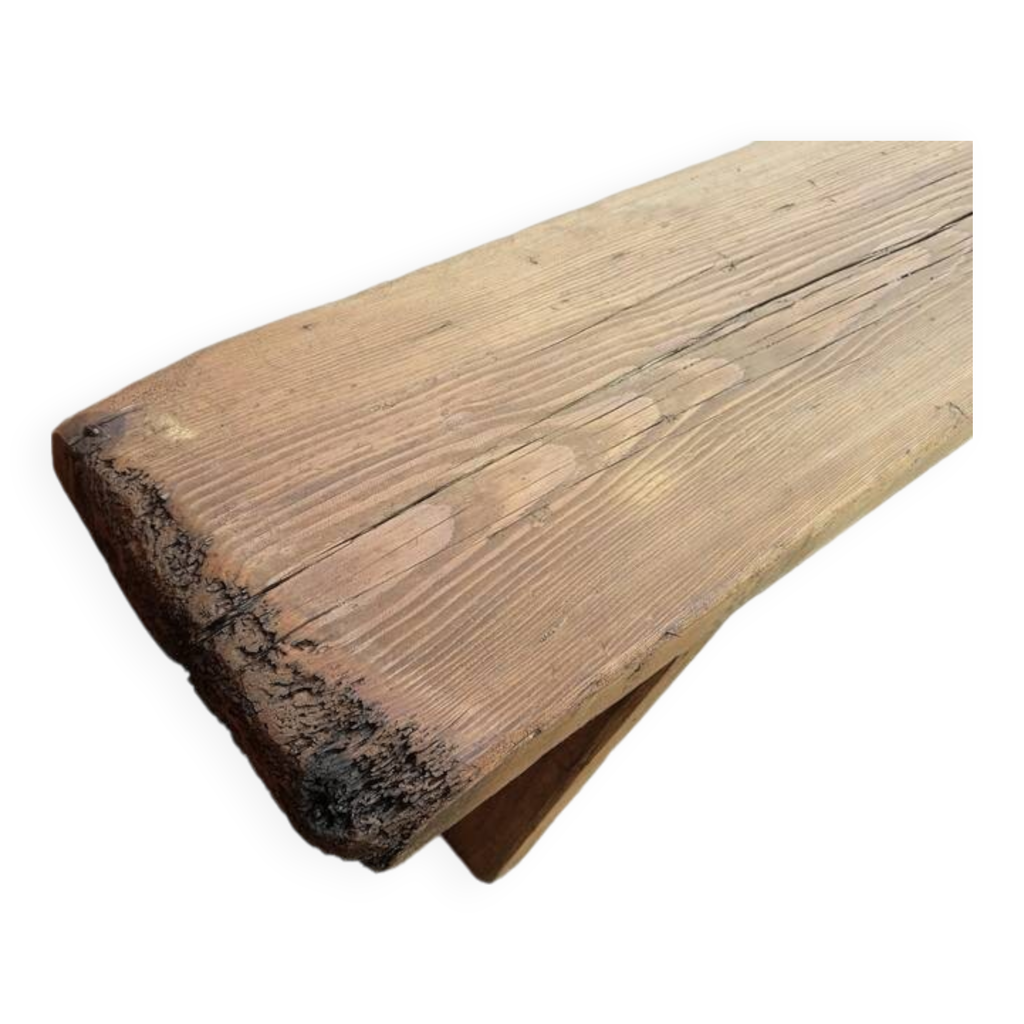 Bench 200 cm old patinated solid wood