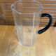 Old pichet arcoroc model octime transparent glass + black handle wine