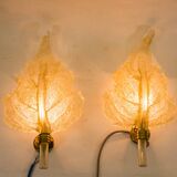 Barovier & Toso wall sconces| Set of 2 | Gold flake glass | Vintage 70's