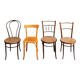 Ensemble de 4 chaises de bistrot 1900 dépareillées