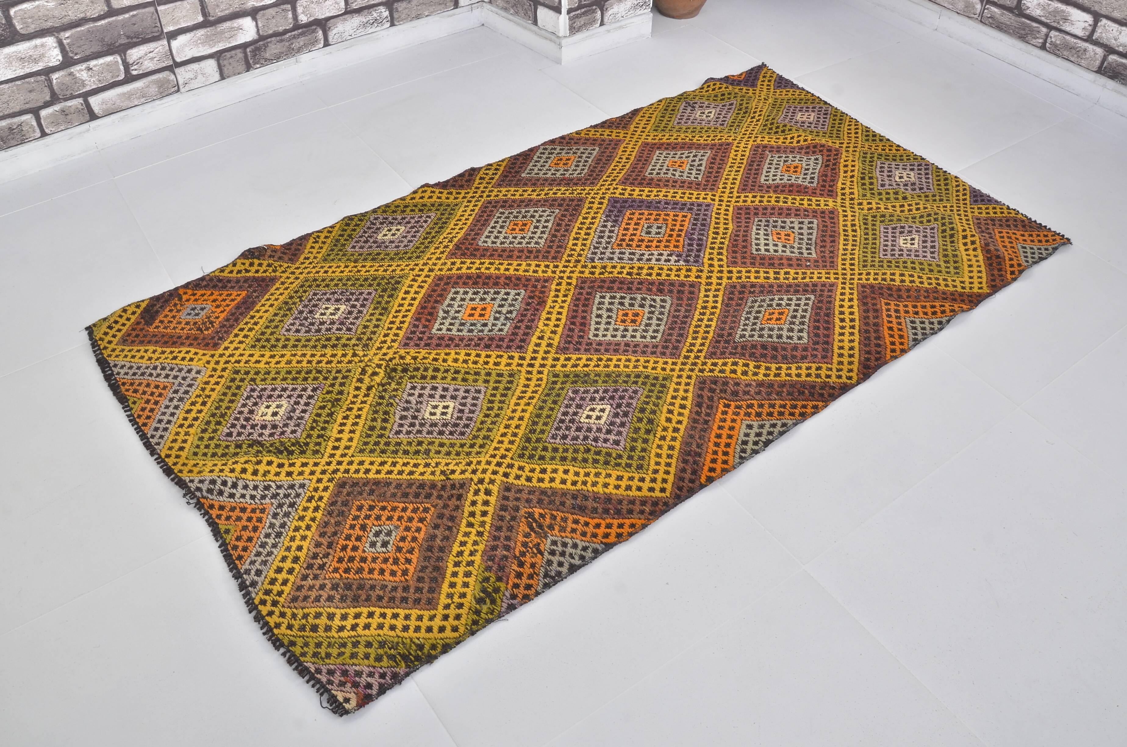 Small Oushak Vintage Kilim Rug sku 1985
