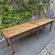 Antique French draper's table in oak, shop counter, work table, 6 feet, circa 1750–1850.