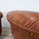 2 fauteuils en cuir cognac, années 1970