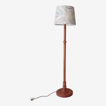 Vintage floor lamp with custom lampshade