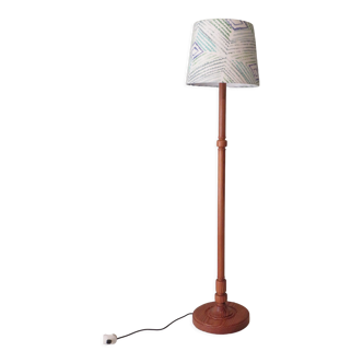 Vintage floor lamp with custom lampshade