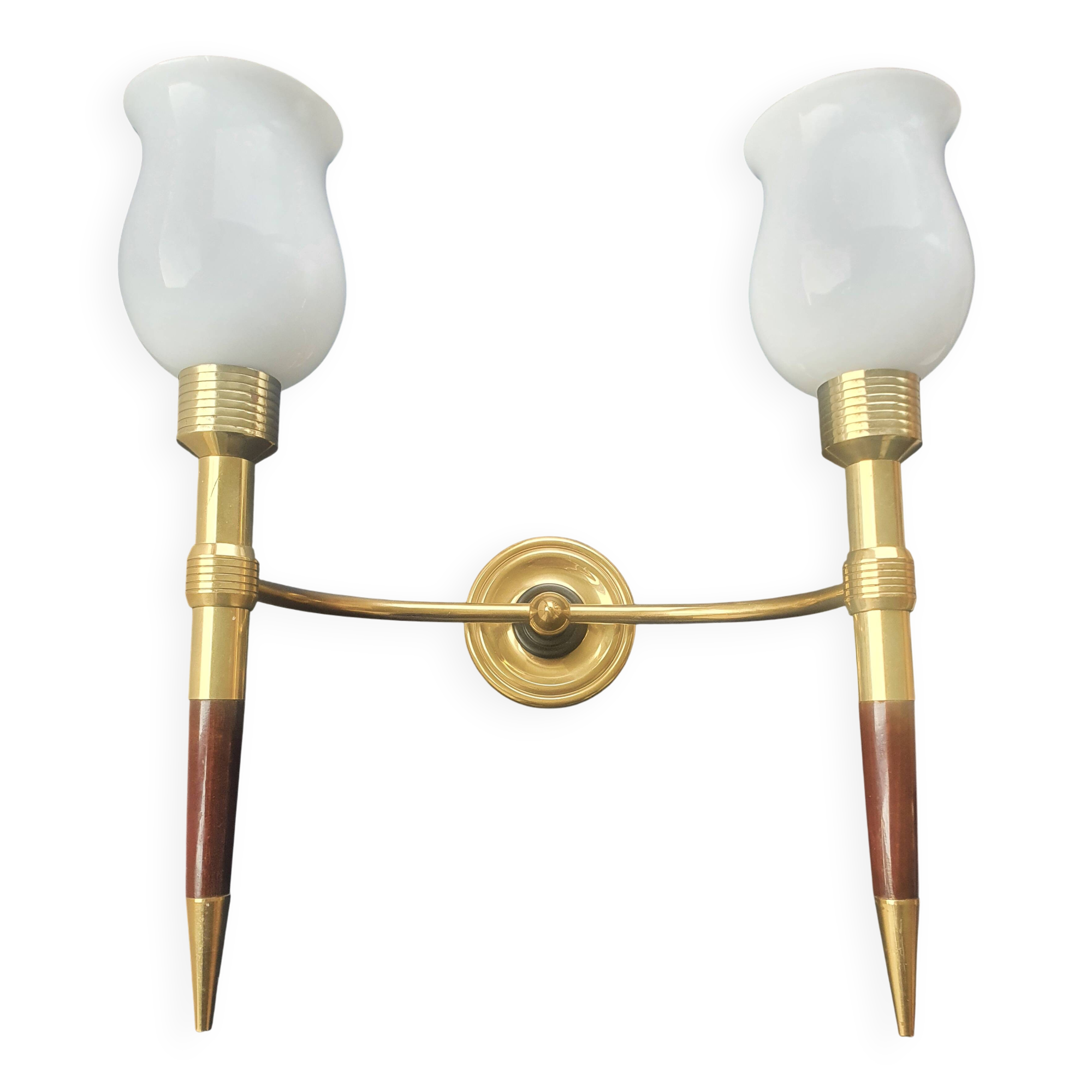 Large wall sconces torch style from the 1950s.