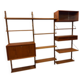 Meuble mural scandinave vintage en teck par Poul Cadovius pour Royal System