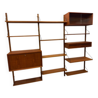 Vintage Scandinavian Wall Unit in Teak by Poul Cadovius for Royal System