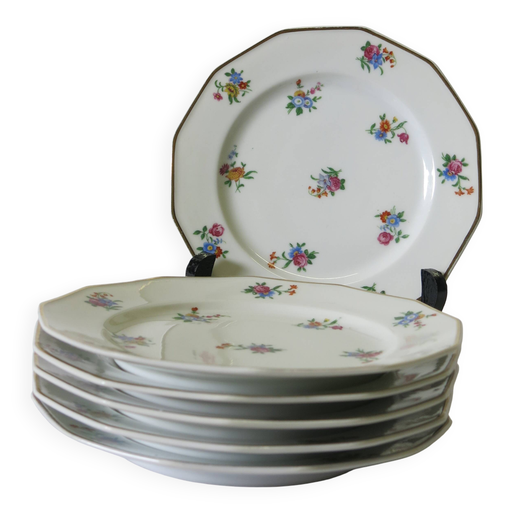 6 porcelain dessert plates from Pil Limoges in very good condition