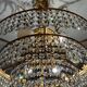Old bronze waterfall chandelier with crystal tassels