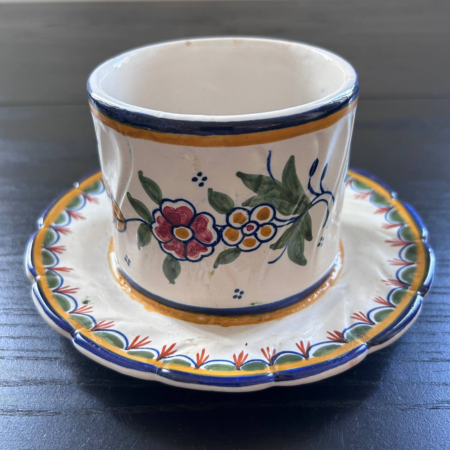 Butter dish signed HB Quimper