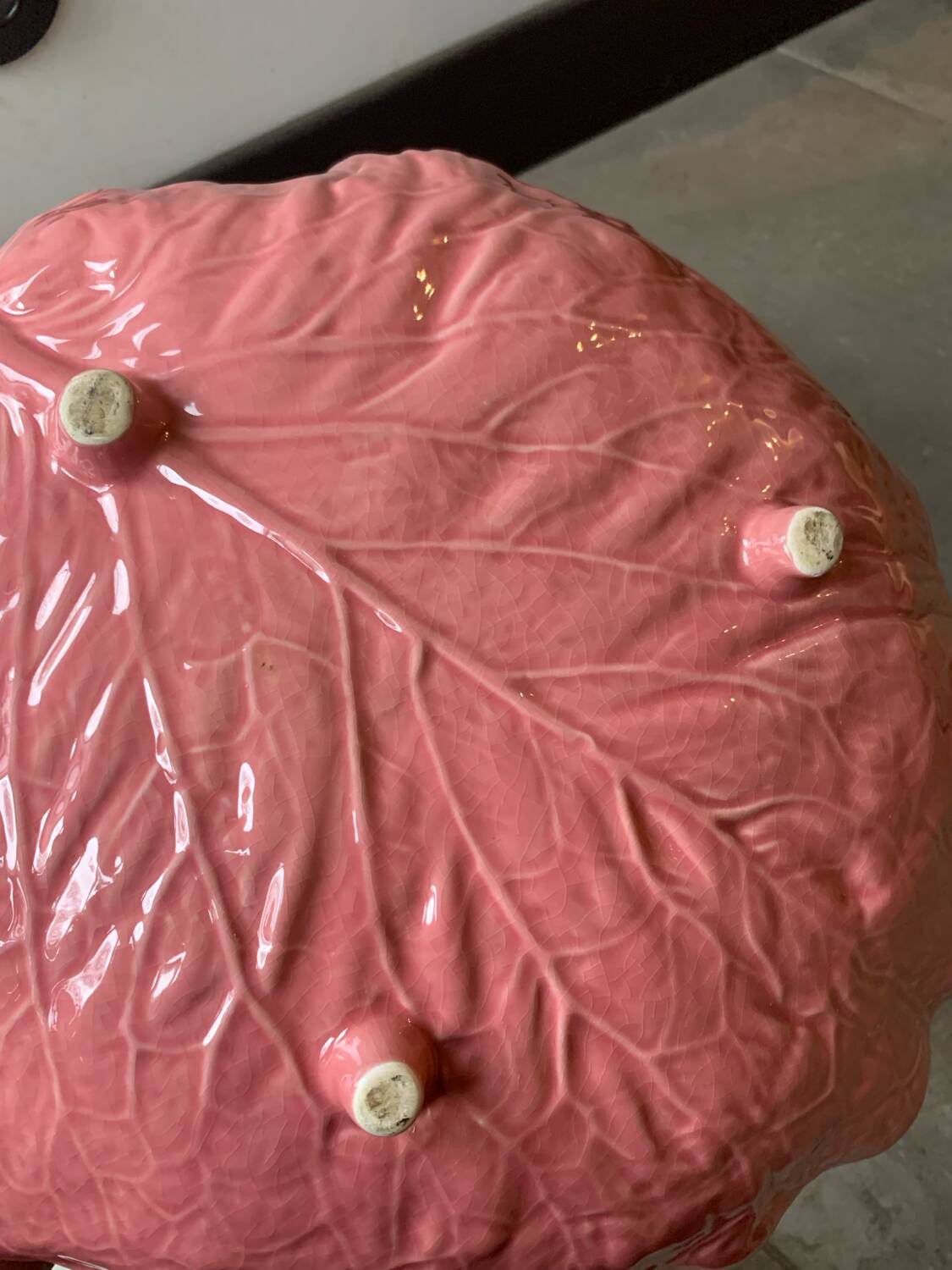 Cabbage leaf barbotine dish