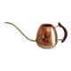 Watering can in hammered red copper and wooden handle/vintage 60s-70s