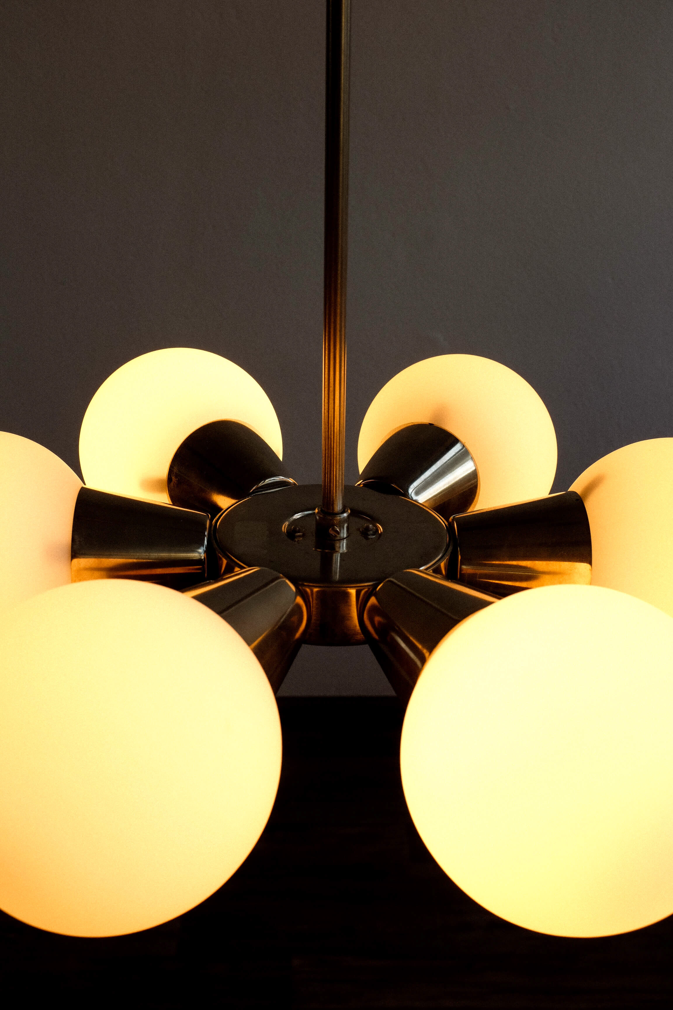 Silver Sputnik chandelier by Jaroslav Bejvl for Kamenický Šenov, 1970s